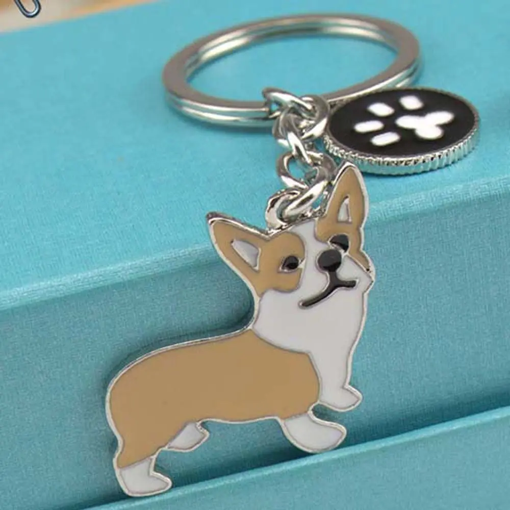 Charm Cartoon Welsh Corgi Dog Car Key Holder Pet Key Ring Dog Key Chain Corgi Key Chain Bag Key Chain Handbag Pendant