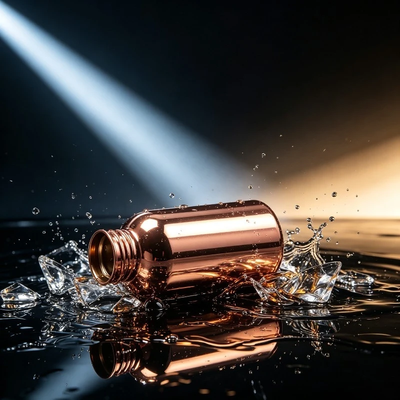 500ML Electroplated Copper Water Bottle Portable Metal Drinking Bottle With Anti‑Scald Sleeve Reusable Water Container