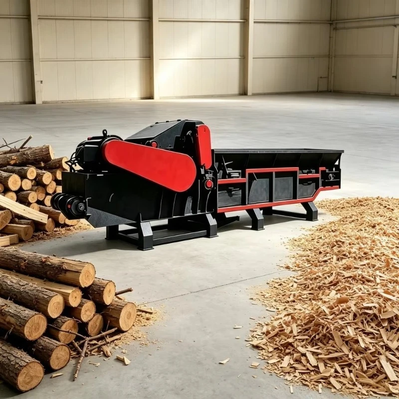 Electric Optional Wood Chipping Machine Wood Crusher Portable Drum Chipper 8t/h Capacity Off-grid Farm Wild Log Branch