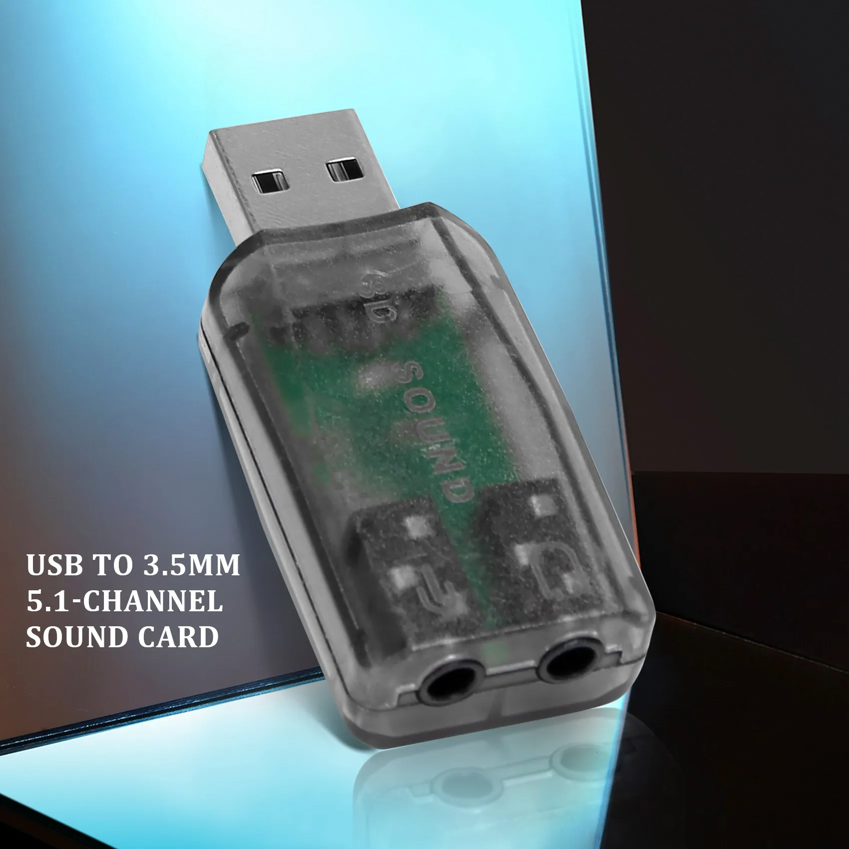 سماعة رأس ستيريو ومقبس من USB إلى من الميكروفون وسماعة رأس ، بطاقة صوت ثلاثية الأبعاد ، محول صوت ، كمبيوتر شخصي