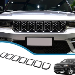 7PCS Car Front Grille Grill Inserted Cover for Jeep Grand Cherokee 2021 2022 2023 2024 Racing Grills Aoto Exterior Accessories