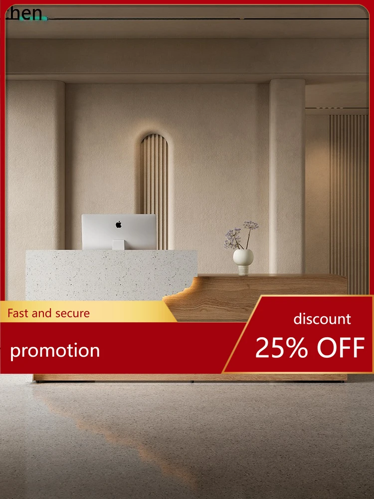 

Стойка ресепшн для офиса компании CZ, из массива дерева, для гостиниц, кассовая стойка, барная стойка для магазина одежды