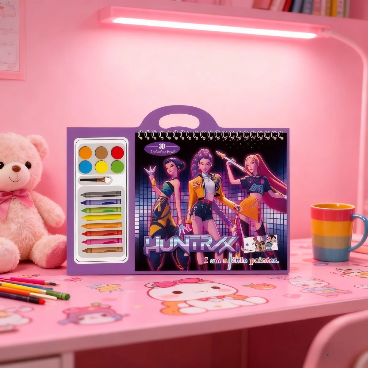 K-POP شيطان الصيادين HUNTR/X كراسة الرسم للأطفال الكرتون خربش لوحة الرسم فارغة التلوين والرسم كتاب لطلاب ما قبل المدرسة 2026