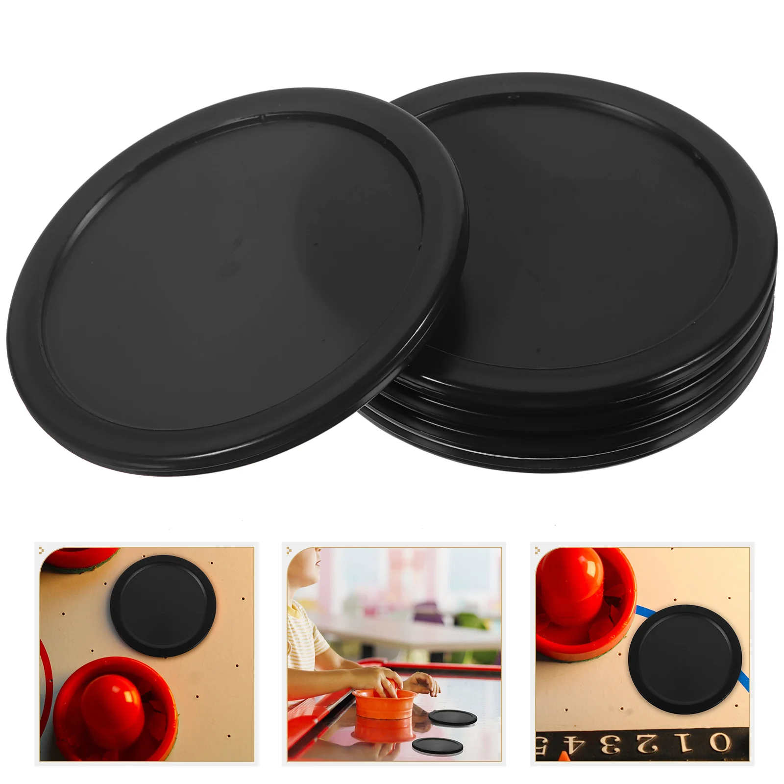 

5pcs 10 Red 64mm Ice Hockey Pucks Smooth Plastic Game Table Accessories Replacement Air Hockey Piece Mini