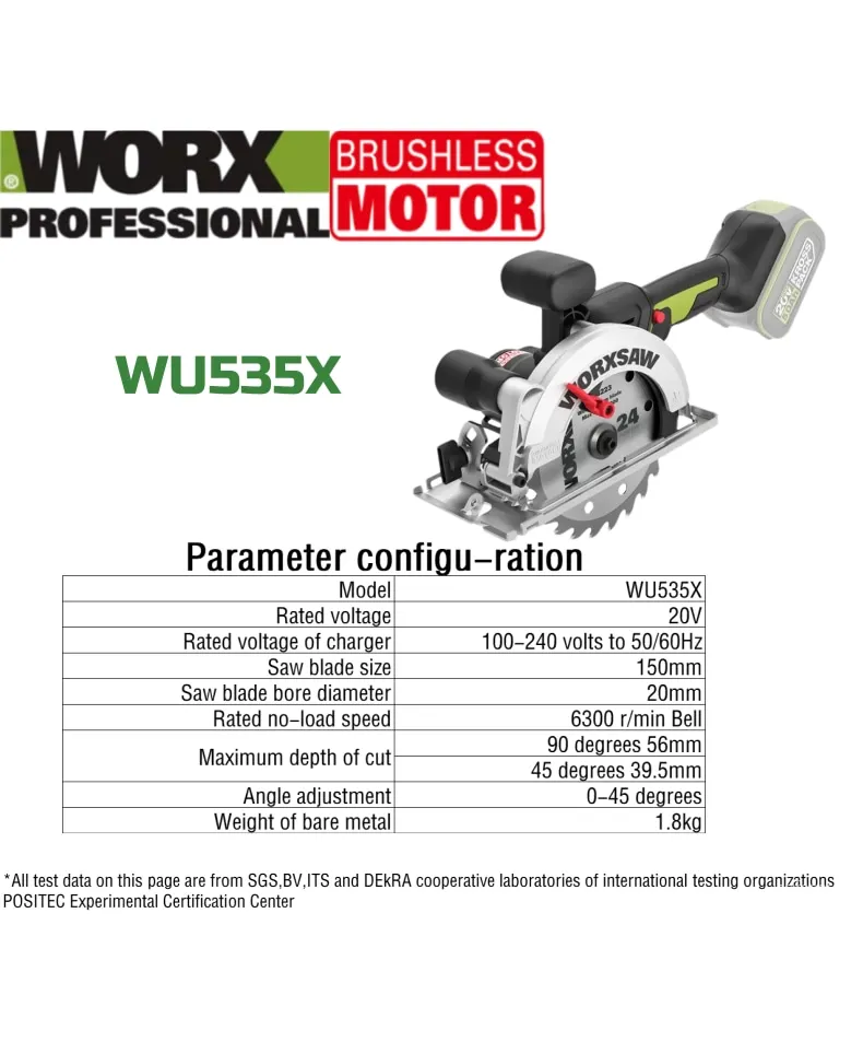 WORX 20V Lithium Electric Tool Series WU388 WU279 WU806 WU535X WU289