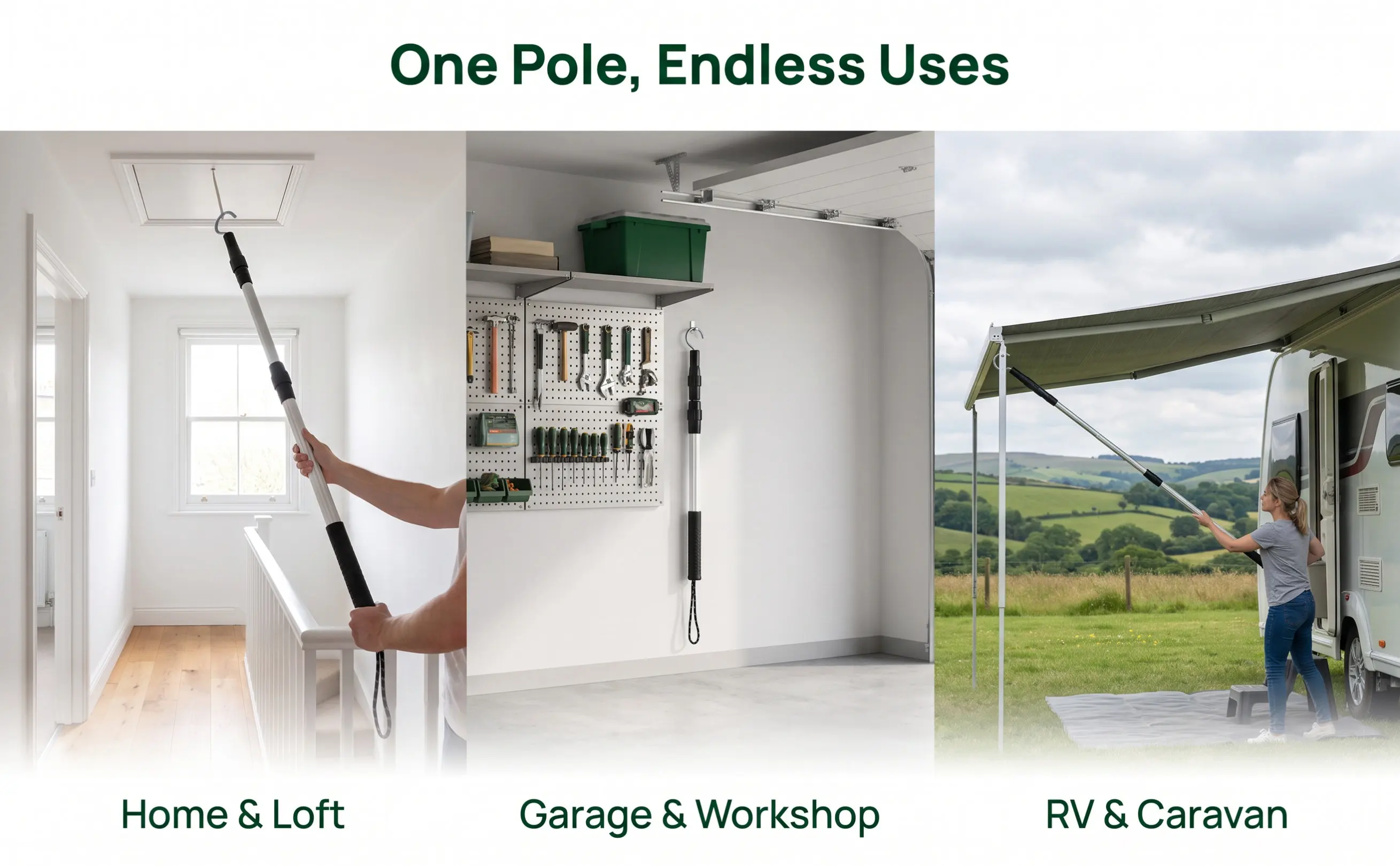 Telescoping Attic Pull Down Pole Loft Ladder Hook Extendable Pulldown Rod System Rv Garage Awning Pull Attic Ladder Puller