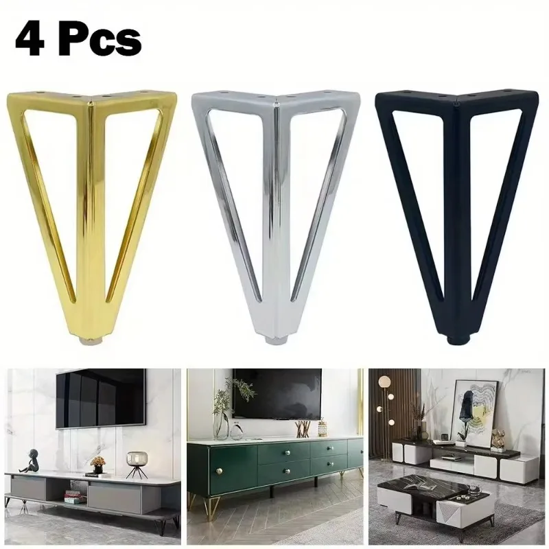 4pcs 15CM Cabinet Golden Legs Tapered Living Room Furniture Feet Metal Sofa Bench Console Coffee Side Table Bedside Cabinet Legs