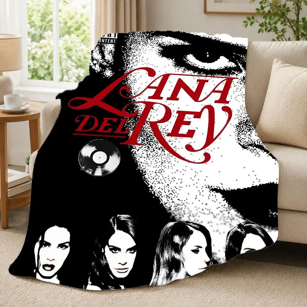 Singer L-Lana Del Rey Throw 240G Lightweight Throw Blanket Soft Cozy Fleece Blanket for Sofa Bed Home Decor
