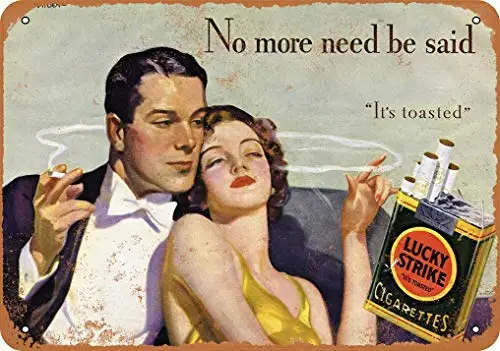  8x12 Inch 1933 Lucky Strike Cigarettes and Romance Vintage Look Metal Sign