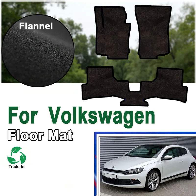 

Фланелевые автомобильные коврики для Volkswagen Scirocco R GTS MK3 2009~2017, панельные коврики-накладки, покрытие для пола, наклейки-накладки на коврики