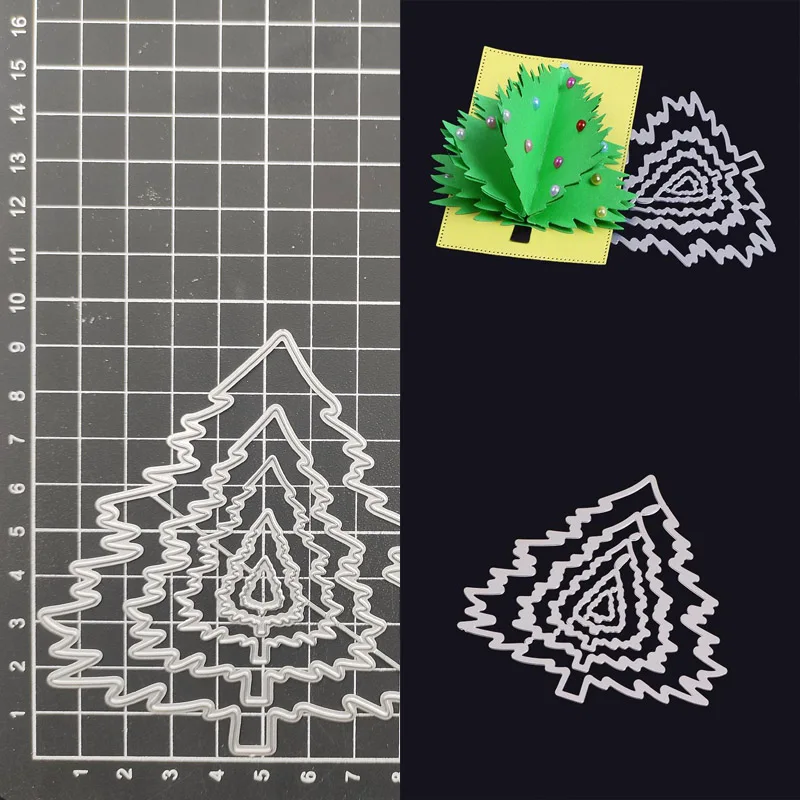 

Металлический трафарет для вырезания рождественской елки, альбом для рукоделия, бумажная карта, тиснение, Декор, ремесло, форма для ножа
