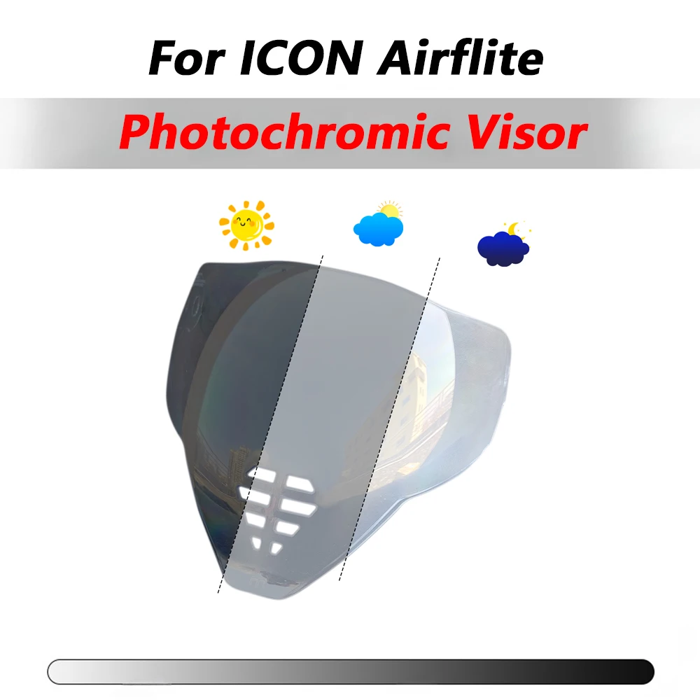 Photochromic Visor Shield Fit for Icon Airflite Helmet Face Shield Uv Protected Helmet Accessories