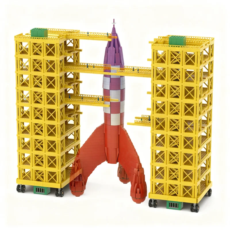 3403pcs MOC Service Towers For The Moon Rocket From Space Model Building Blocks Architecture Christmas Gifts Toy Idea Education