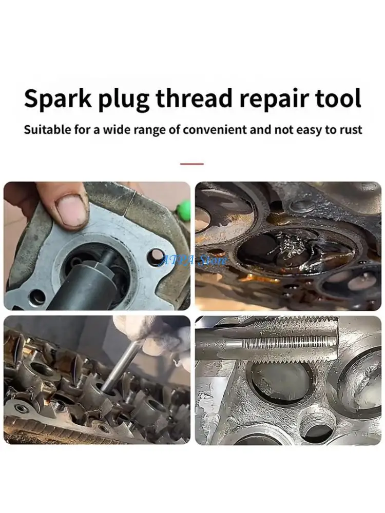 

U13C Heavy Duty Sparks Plug Tap And Die Set Double Side For Quick Thread Repair On Vehicles Motorcycles DIY Enthusiasts Use