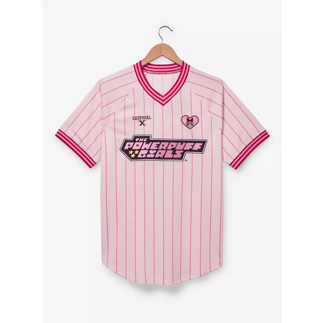 Das gestreifte Baseball-Trikot der Powerpuff Girls im Y2K-Anime-Stil, ein Unisex-Streetwear-Oberteil, ein Sommer-Sport-T-Shirt für Herren, Kinderkleidung, Damen-T-Shirt. – Detail 3