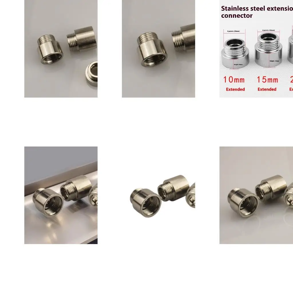 

R9UF 3Pcs Tap Extension Connector Internal External Thread Heavy Duty Stainless Steel