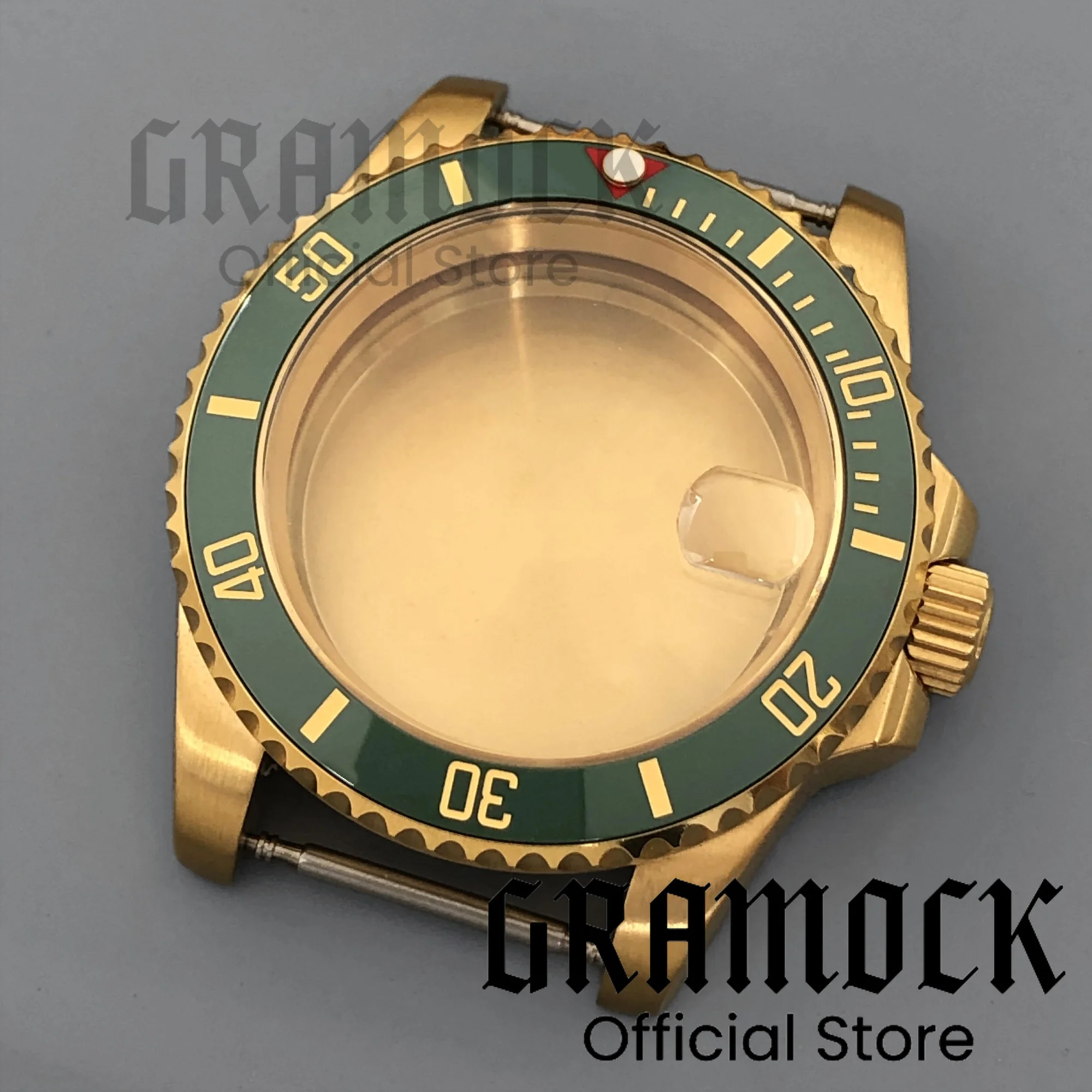 Gramock 40 мм двухцветный золотой/полно-золотой водонепроницаемый корпус часов SUB из нержавеющей стали с сапфировым стеклом для механизма NH34 NH35 NH36 PT5000