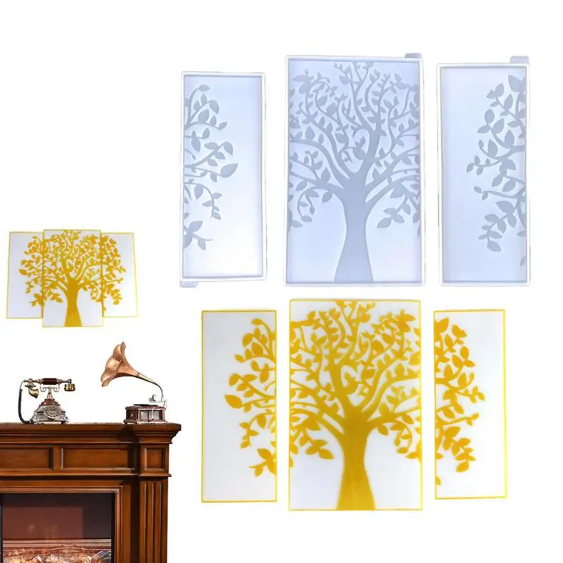 Tree Resin Mold Silicone Tree Shapes Soft Silicone Resin Casting Mold Multifunctional Art Project Home Decoration Craft Supplies