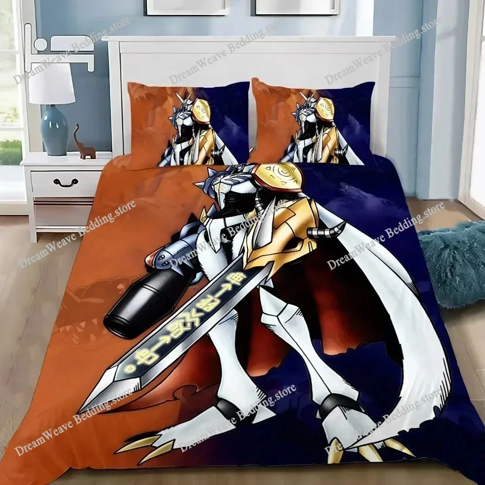 3D Printing Digimon Cartoons Bedding Set Duvet Cover Bed Set Quilt Cover Pillowcase Comforter King Queen Size Boys Adult Bedding