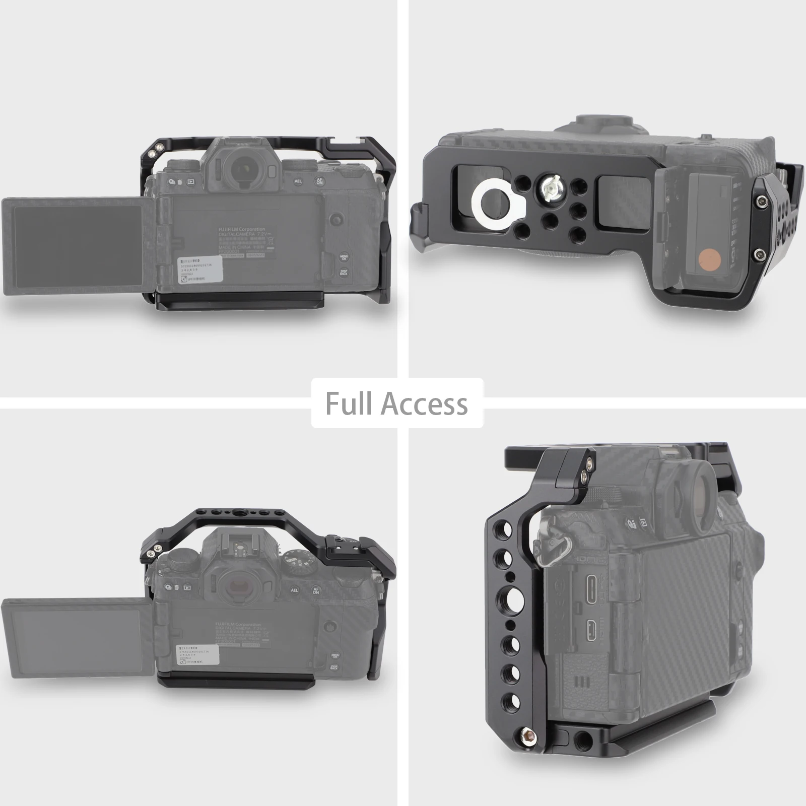 قفص كامل لكاميرا LEFTFOTO لـ FUJIFILM X-S10، ملحقات تصوير دعامة إضاءة للميكروفون، مع حذاء بارد