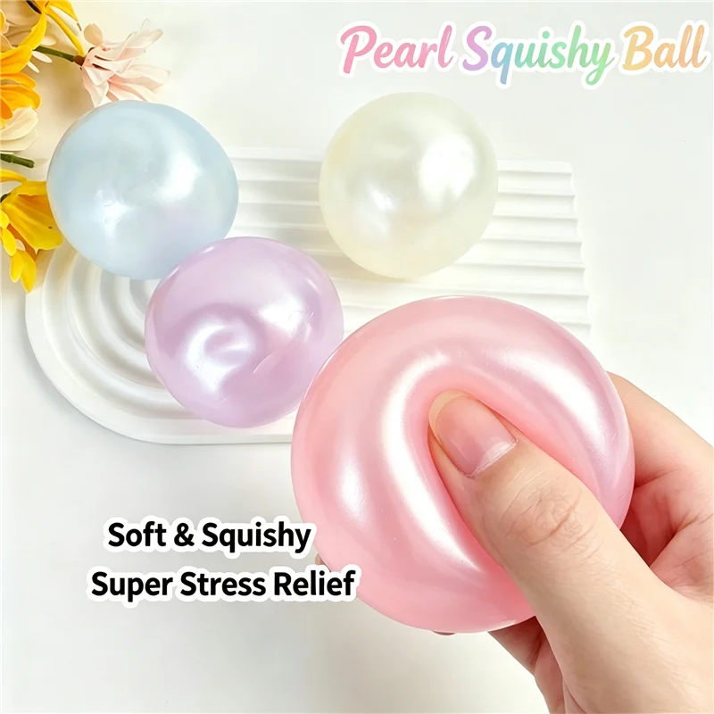 6cm Vaseline Coconut Oil Filled Pearl Squeeze Ball Fidget Squeeze Pearl Transparent Color Stress Relief Sensory Portable Toy
