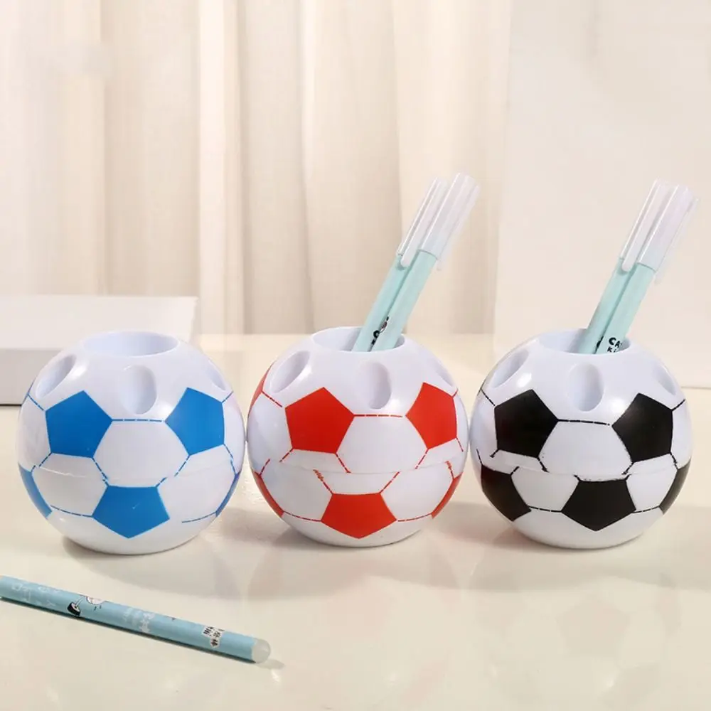 Cute Football Shape Pen Holder Round Creative Pen Organizer Fashion Large Capacity Art Pen Storage Container