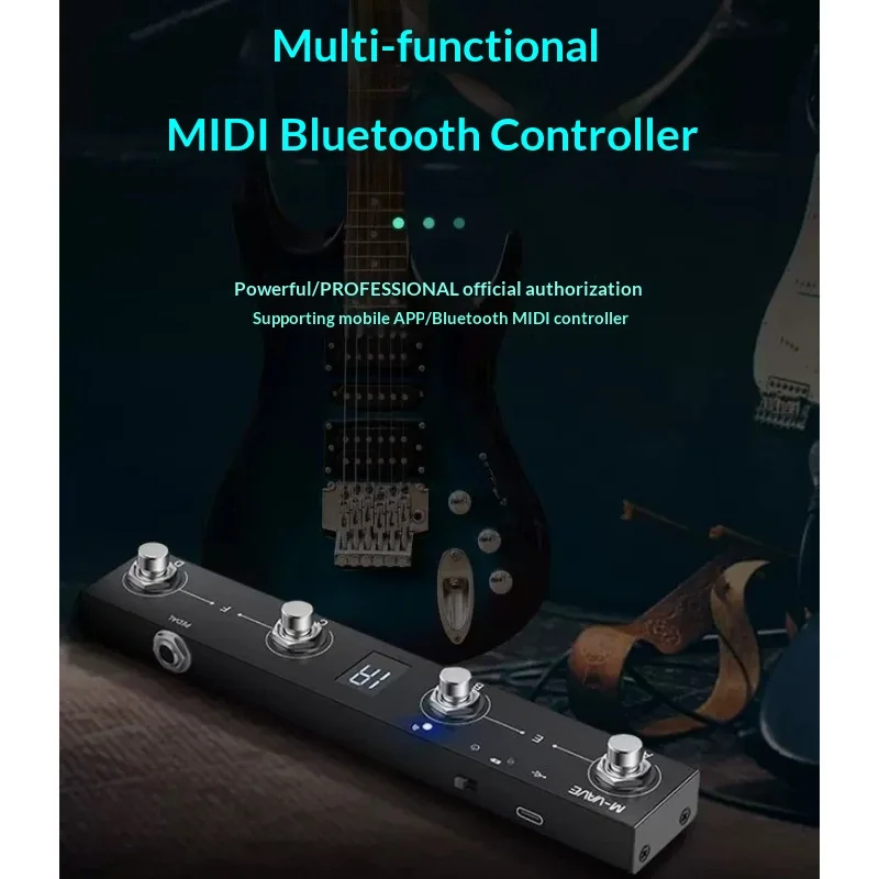 M‑Vave Wireless Bluetooth Midi Foot Controller 4 Footswitch Smart Pedal For Electric Guitar Effect Processor Stompbox