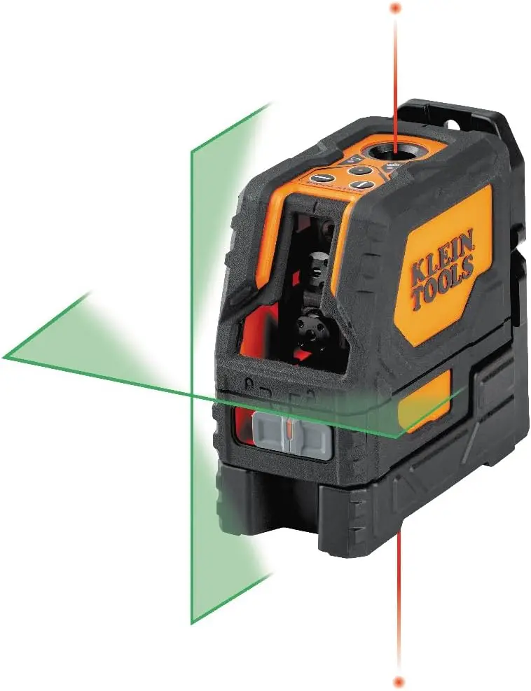 

Klein Tools 93LCLGR Self-Leveling Laser Level, Rechargeable, Cross-Line Level with Bright Green Lines, Red Plumb,