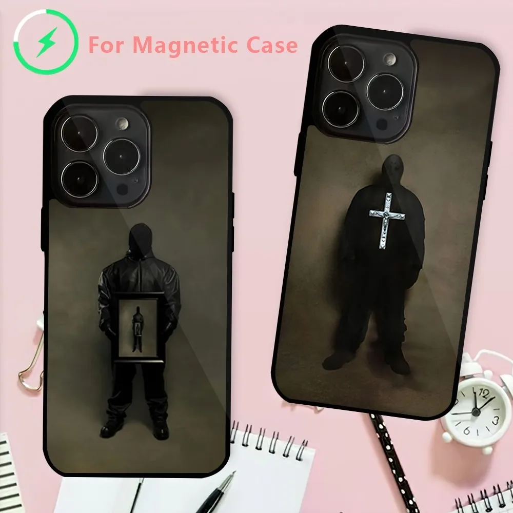 Rapper Kanye Omari West Phone Case For iPhone 15 14 13 12 Mini Pro Max Plus Magnetic Attraction Shell