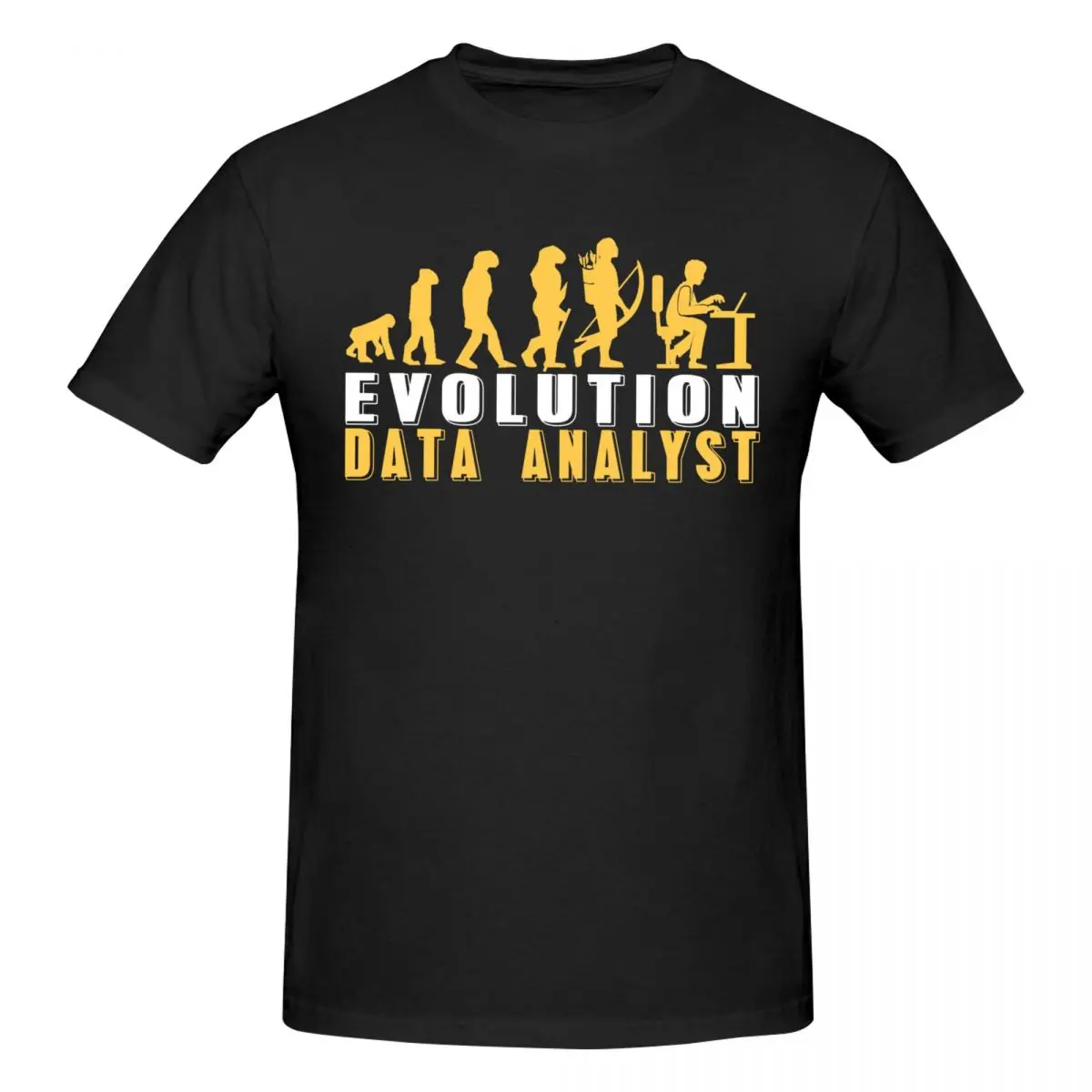 Men Evolution Of Data Analyst T Shirt Vintage Cotton Shirt Men