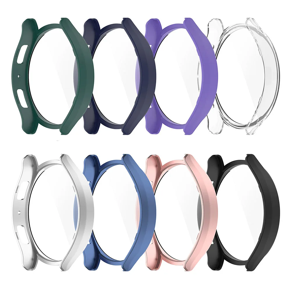 قذيفة واقية لساعة سامسونج جالاكسي 6 ، واقي شاشة كامل ، قطعة + زجاج ، 40 مللي متر ، 44 مللي متر