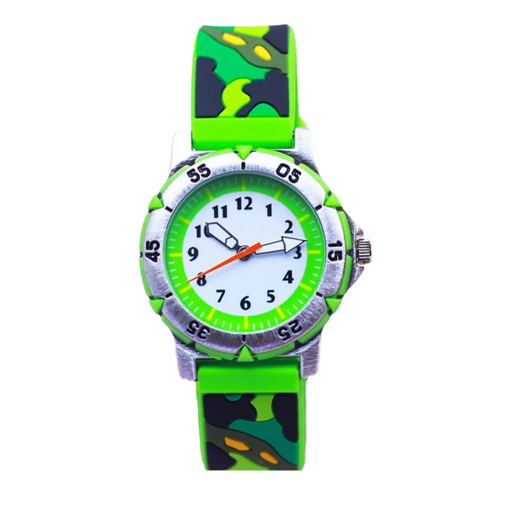 1 قطعة ساعة معصم مواد لطيفة آمنة أنماط زخرفية كرتونية حية رائعة هدية ساعة اليد