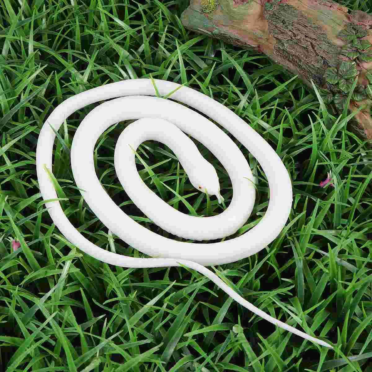 Fake Snake Toy Simulation Snake Realistic Snake Prank Prop Cosplay Props Tricky Playthings for Kids Children (White)