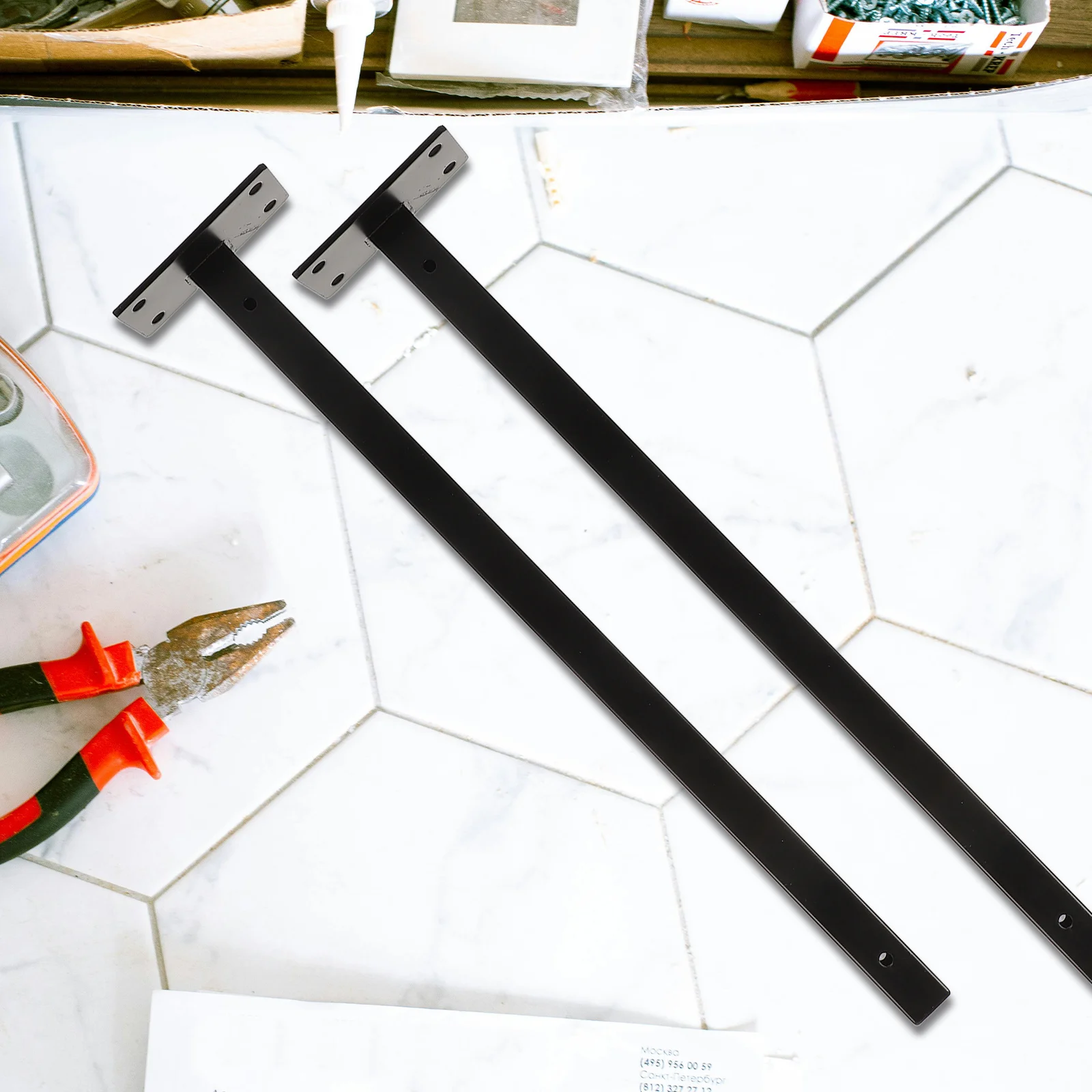 

4Pcs Concealed Blind Shelf Brackets Durable Steel Wall Mounted Floating Supports DIY Hardware for Creative Home Projects