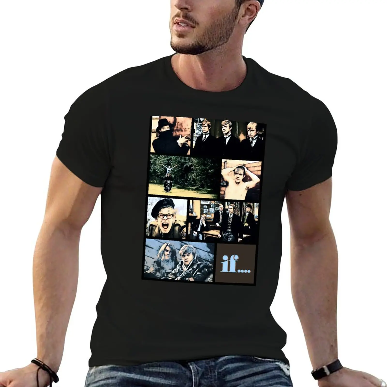 if.... 1968 film in comic strip panels T-Shirt blanks plus size tops anime t shirts cute clothes Men's clothing