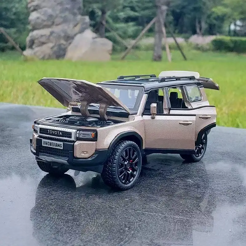 1/32 Toyota 2024 PRADO 랜드 크루저 SUV 합금 자동차 모델 다이캐스트 금속 오프로드 차량 자동차 모델 사운드 라이트 어린이 장난감 선물