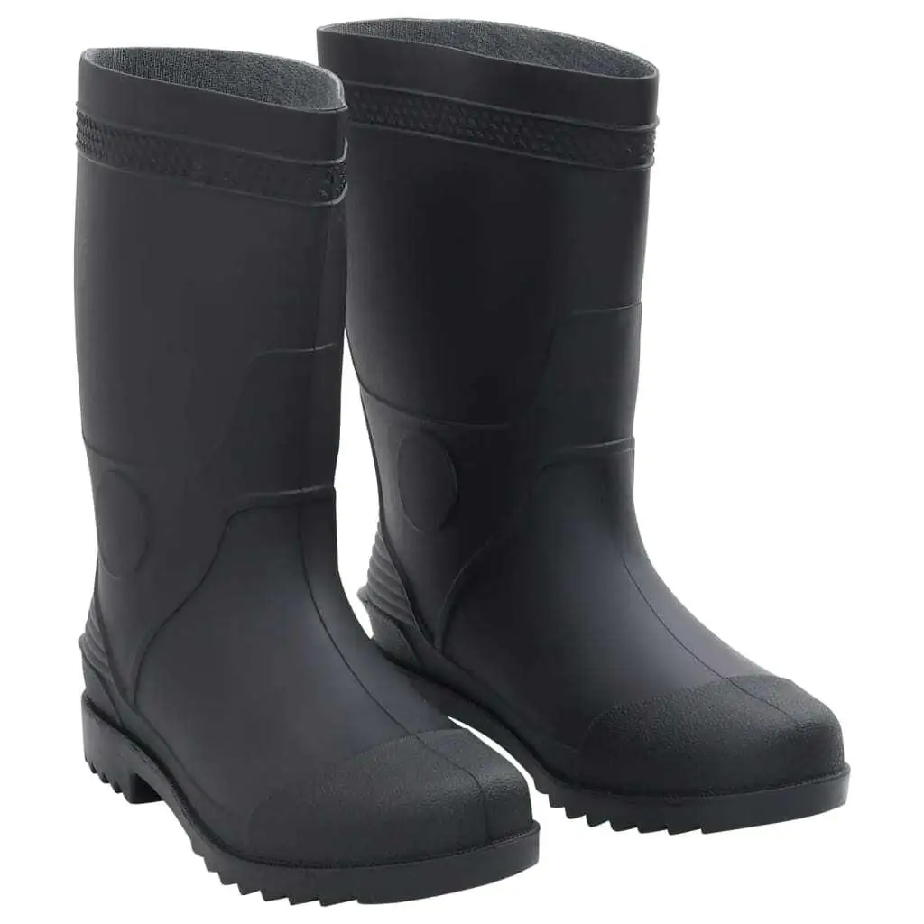 Men's Black PVC Rain Boots Size 42 - Waterproof, Durable & Stylish Footwear for All Weather