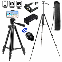 Mini Tripod For DSLR Camera Phone Aluminum Travel Tripode Flexible Lightweight Light Stand Photography for Live Tiktok Cellphone