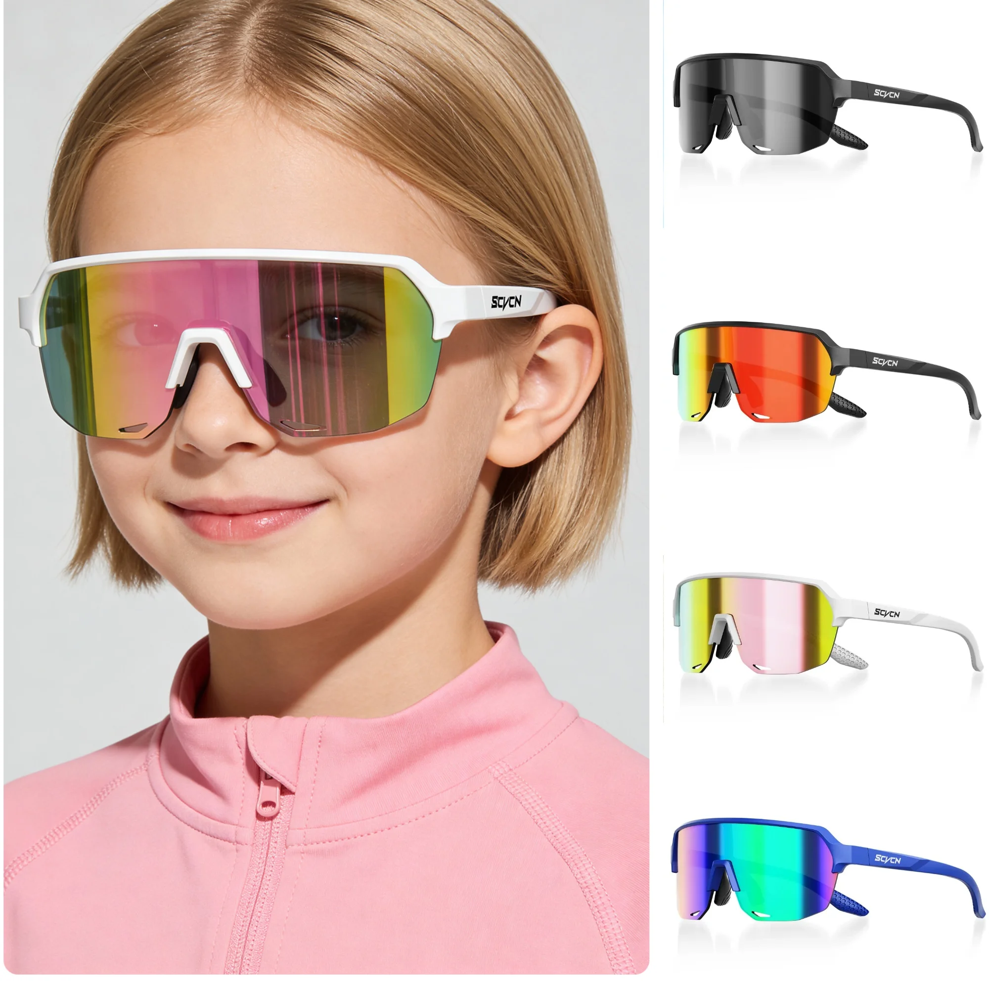 AliExpress SCVCN Kids Sunglasses Sports Cycling Boys Girls Outdoor Bike Eyewear Child Camping Goggles MTB Fishing Bicycle Glasses UV400