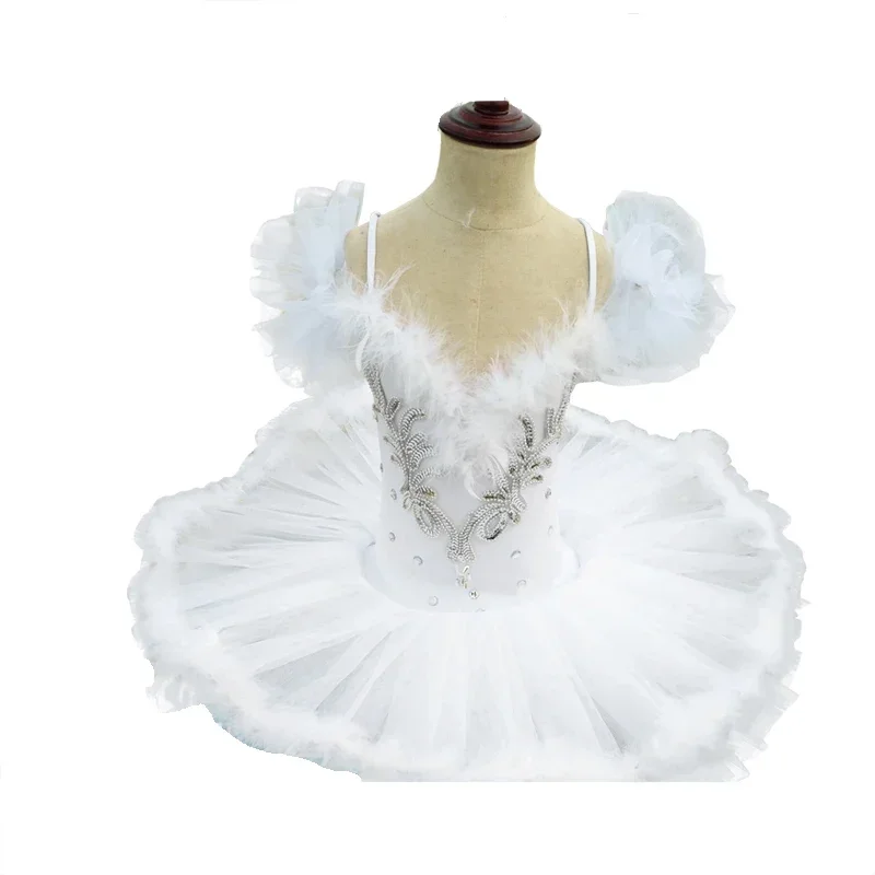 New White Swan Lake Ballet Dress Children Ballerina Dress Girls Professional Performance Tutu Dress Kids Dancewear