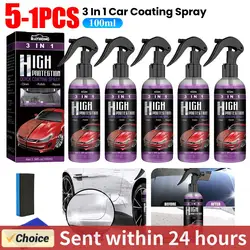 3 In 1 Rapid Ceramic Coating Fortify Car Wax Polish Spray Hydrophobic Intense Gloss Shine For Glass&Wheels&Paint Sealant Detail