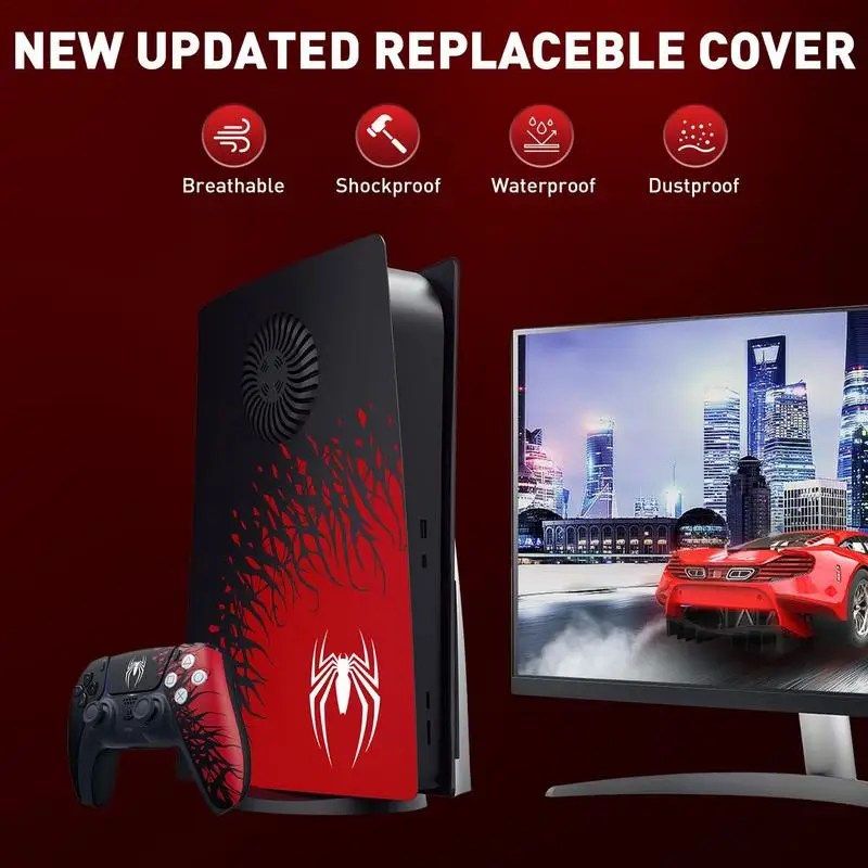 New Update Replace Cover Plates With Cooling Vent For PS5 Anti-Scratch And Shockproof Skins Shell Panels For PS5 Console
