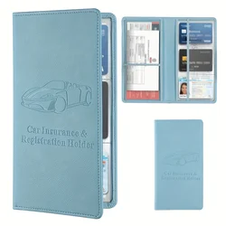 Premium faux leather car document holder-stylish organizer for men & women-securely stores insurance, registration & Manuals