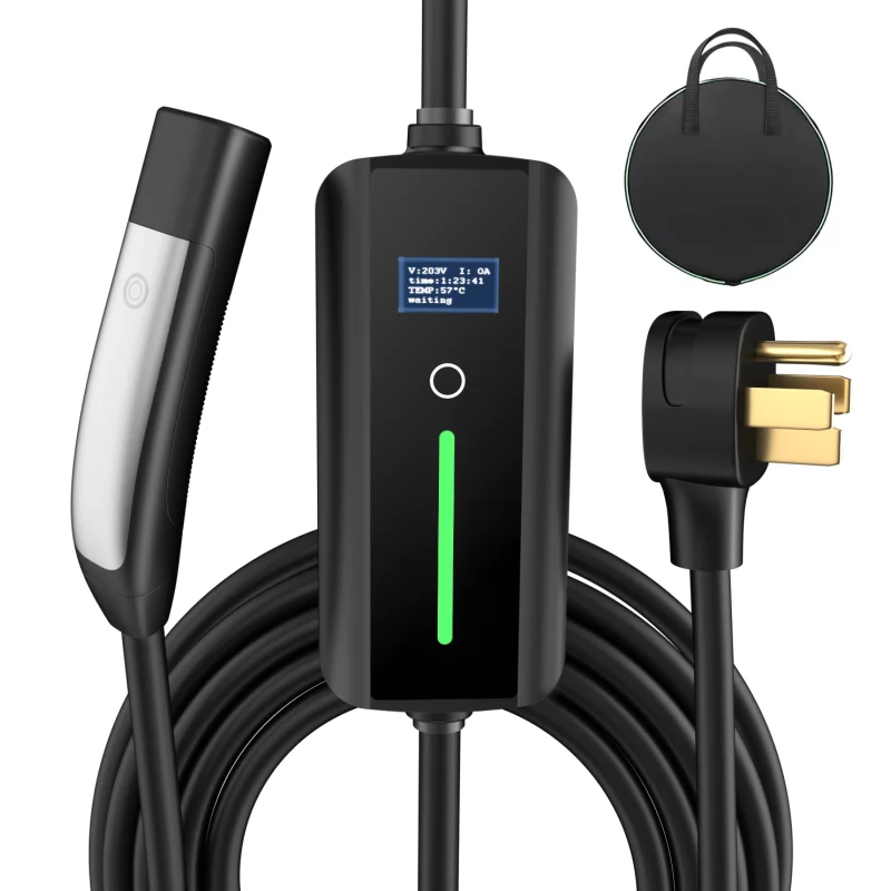 

Level 2 EV Charger Portable EVSE Electric Car Charger 16/32/40 Amp 9.6kw 110V-240V with Cable NAMA