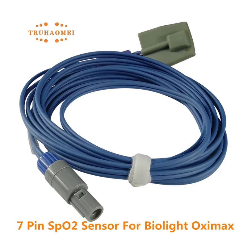 7 Pin SpO2 Sensor SAO2 Heart Rate Probe SAO2 Heart Rate Probe for Biolight Monitor Reusable Neonate Pediatric Adult Child Use Wi