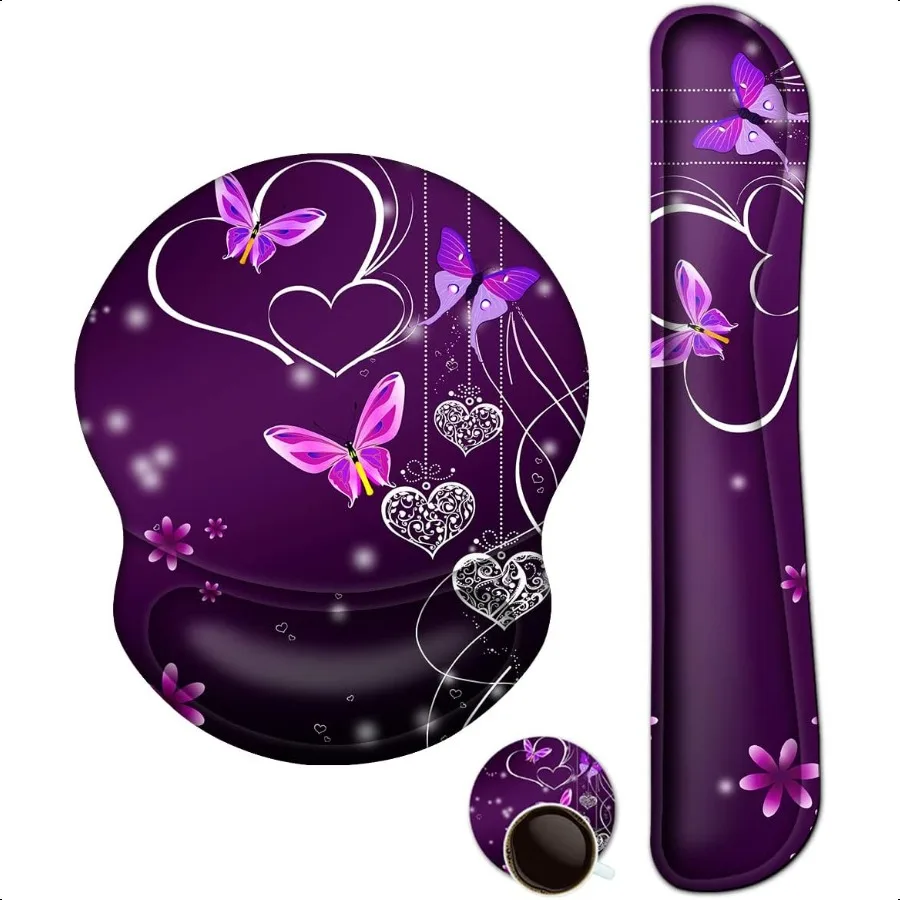 

Upgraded Wrist Rest port for Mouse Pad Keyboard Ergonomic Gel Mousepad NonSlip Rubber Base Home Office Pain Relief Easy Typing