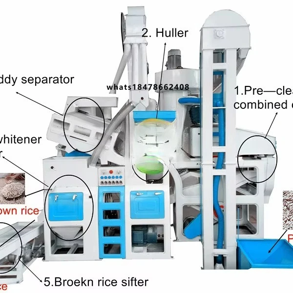 1000 kg Rice Mill 4 in 1 Combine Rice Milling Machine Mini Rice Mill Machine