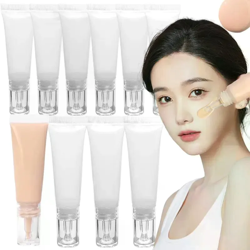 1/5 szt. Przezroczyste plastikowe butelki na krem podkład z nakrętką, puste butelki z zakraplaczem, podróżne pojemniki na próbki kosmetyków