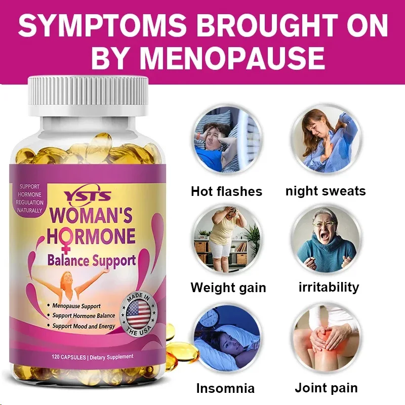 Menopause Relief Capsules - Improves Metabolism, Support Weight Management, Hot Flashes, Night Sweats Mood Supplements for Women