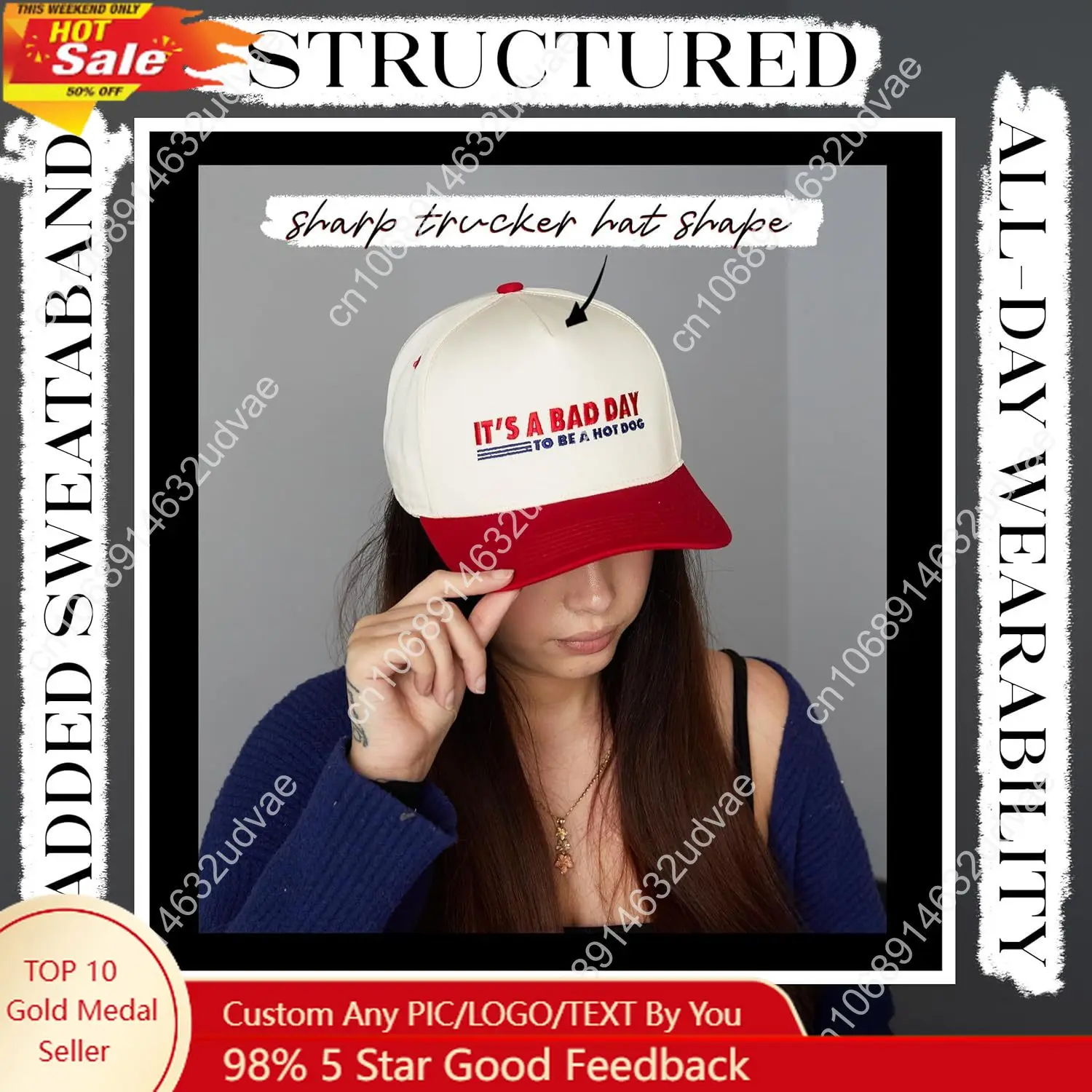 

Funky Junque Vintage Canvas Snapback Hat - Adjustable 2 Tone Cap for Men Women - Put It On My, Cowboy, Girl Dad, Funny